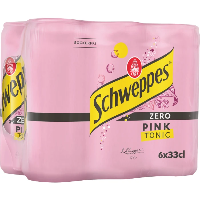 Läsk Pink Tonic Zero 6-pack 33cl Schweppes