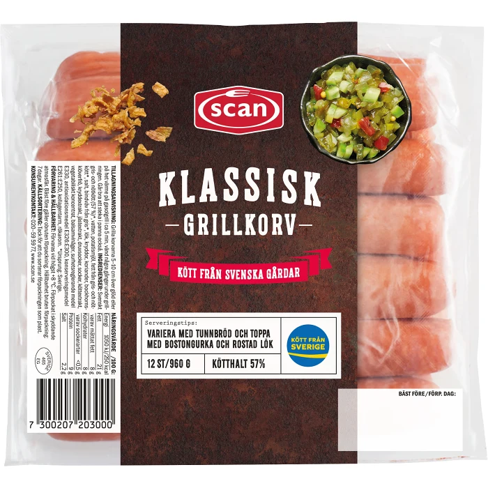 Grillkorv Klassisk 960g Scan