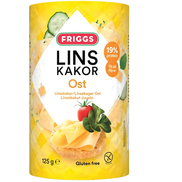 Linskakor Ost Glutenfri 125g Friggs