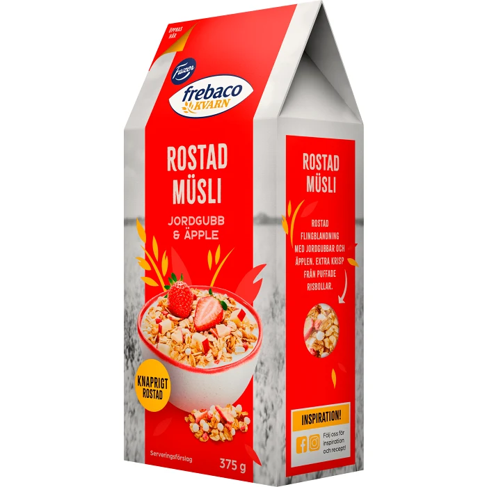 Rostad Müsli Jordgubb & Äpple 375g Frebaco