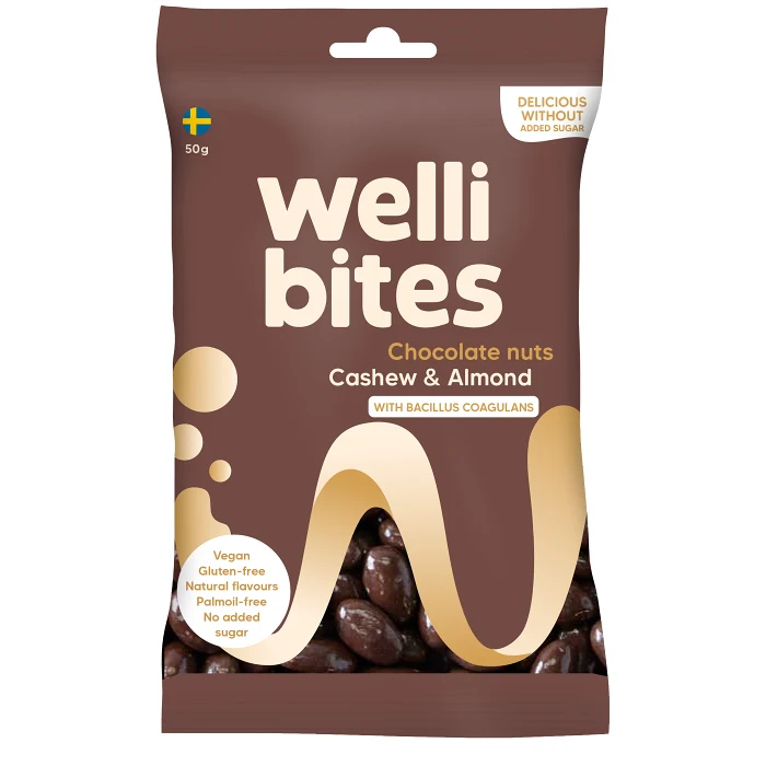 Godis Chocolate nuts 50g Wellibites