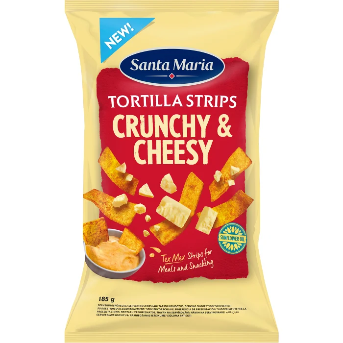 Tortilla Strips Crunchy Cheesy 185g Santa Maria