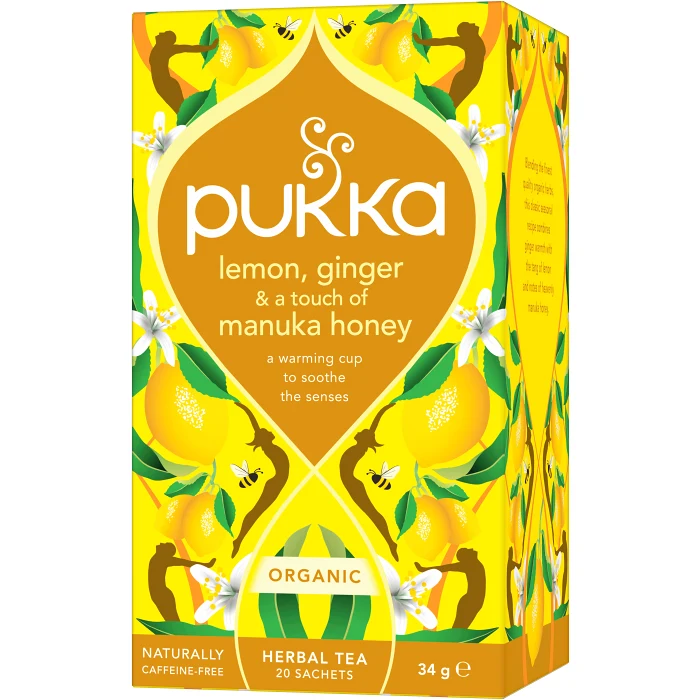 Te Örtte Lemon/Ginger/Manuka Honey 20-Pack Pukka