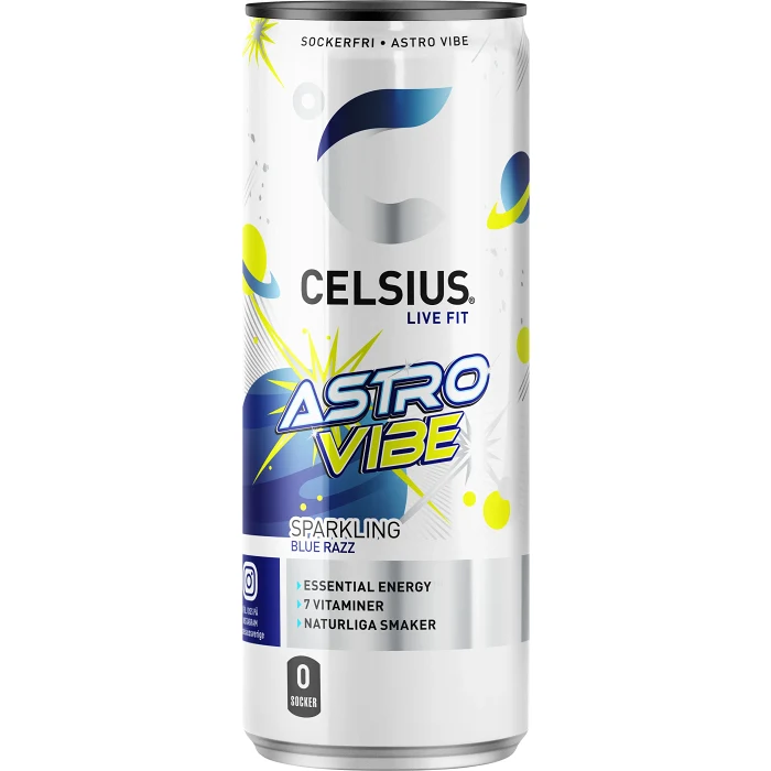 Energidryck Astro Vibe Blue Razz 355ml Celsius