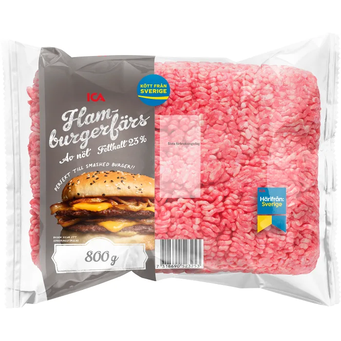 Hamburgerfärs Färsk av nöt 23% 800g ICA