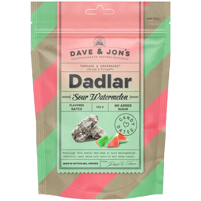 Dadlar Sour Watermelon 125g DAVE & JON'S