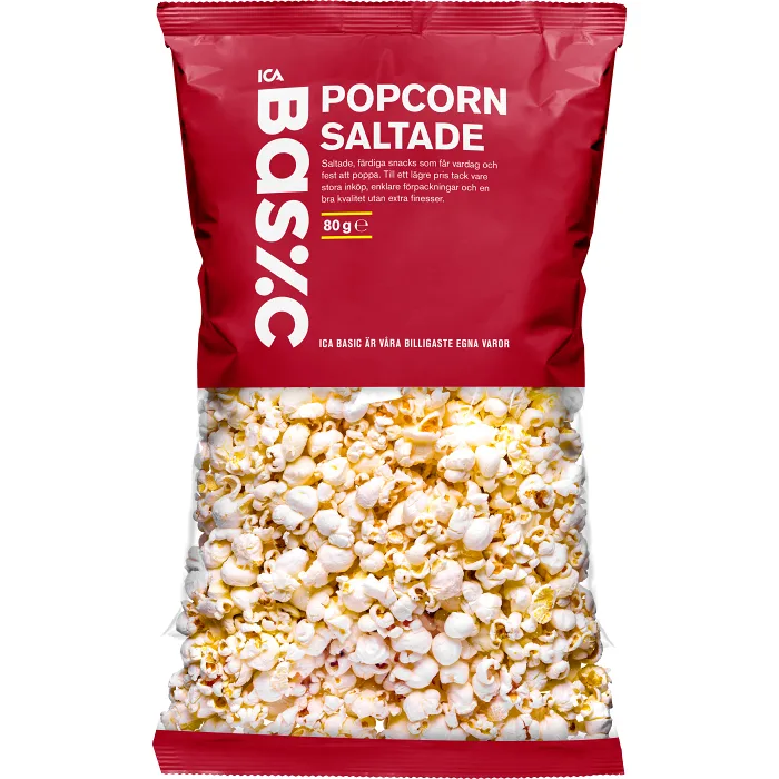 Popcorn färdigpoppade 80g ICA Basic