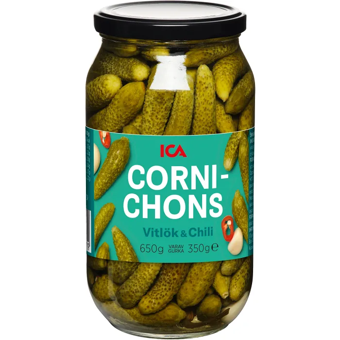 Cornichons Vitlök Chili 650g ICA