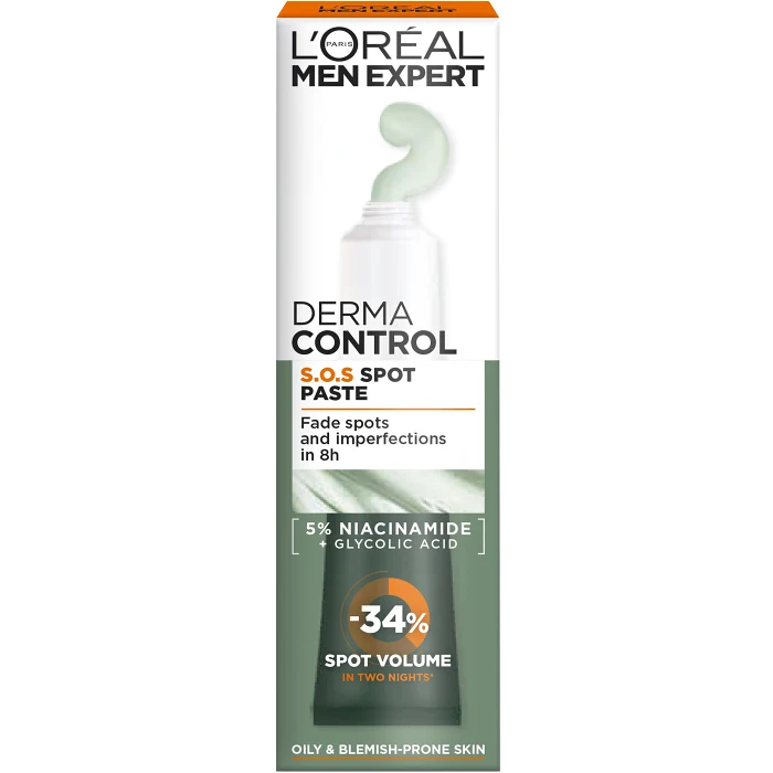 Acne behandling Derma Control S.O.S Spot Paste 45ml Men Expert