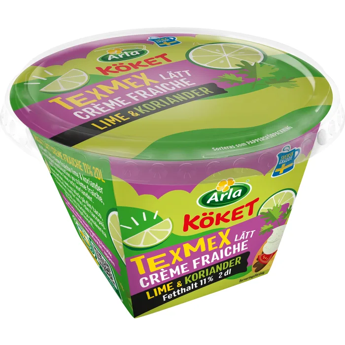 Lätt Crème Fraiche Tex Mex Lime Koriander 11% 200ml Arla Köket®