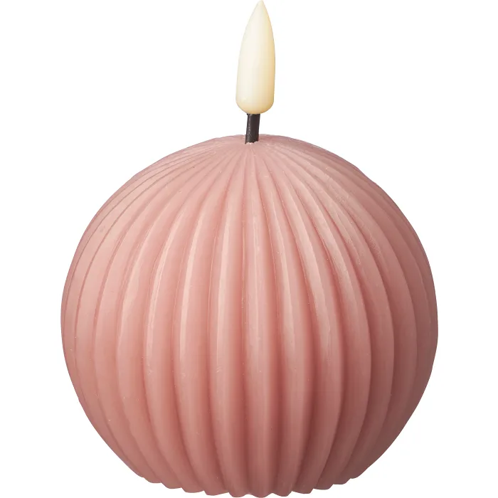 LED boll Rille dusty pink H7cm