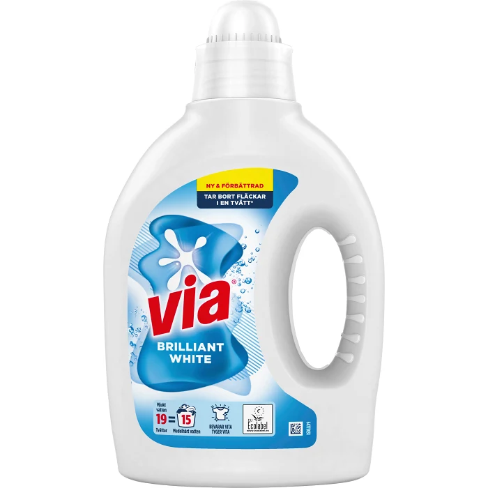 Flytande Tvättmede Brilliant White 760ml Via