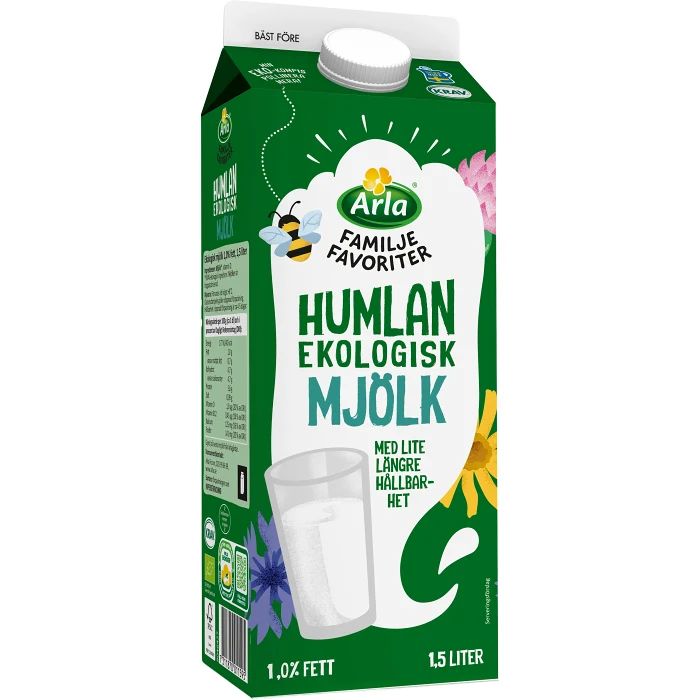 Mjölk Humlan Ekologisk 1% 1500ml KRAV Arla®