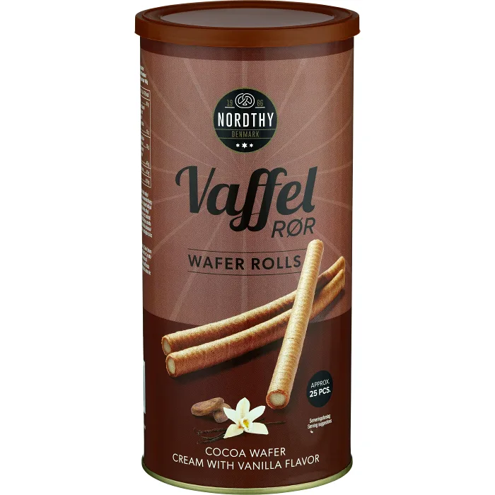 Wafer rolls Cocoa 250 g Nordthy