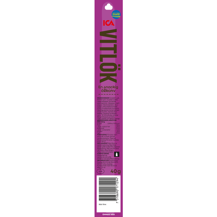 Ölkorv Vitlök mild och fyllig 40g ICA