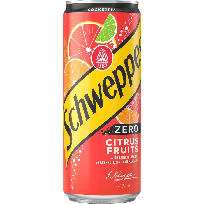 Läsk Citrus Fruits Zero 33cl Schweppes