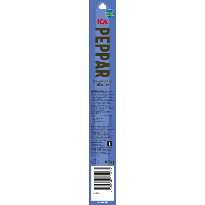 Ölkorv Tre Peppar mellanstark och pepprig 40g ICA