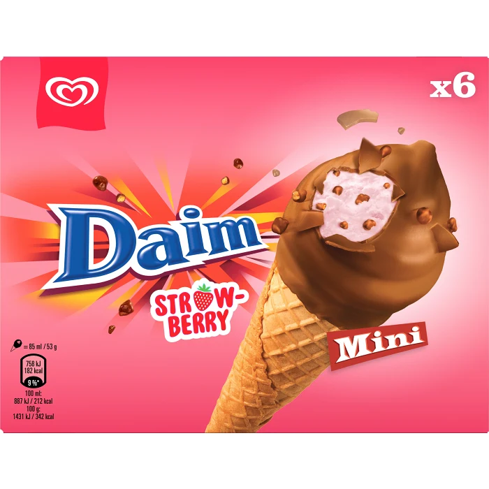 Glass Mini Daim Strawberry 6p GB Glace