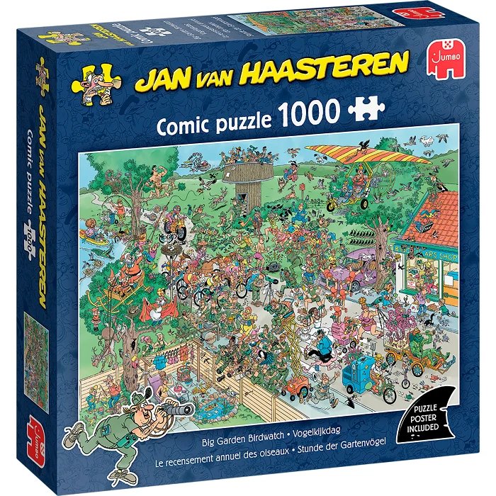 Pussel Big Garden Birdwatch 1000 bitar Jan van Haasteren