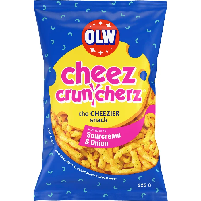 Ostbågar cheez cruncherz Sourcream & onion 225g OLW