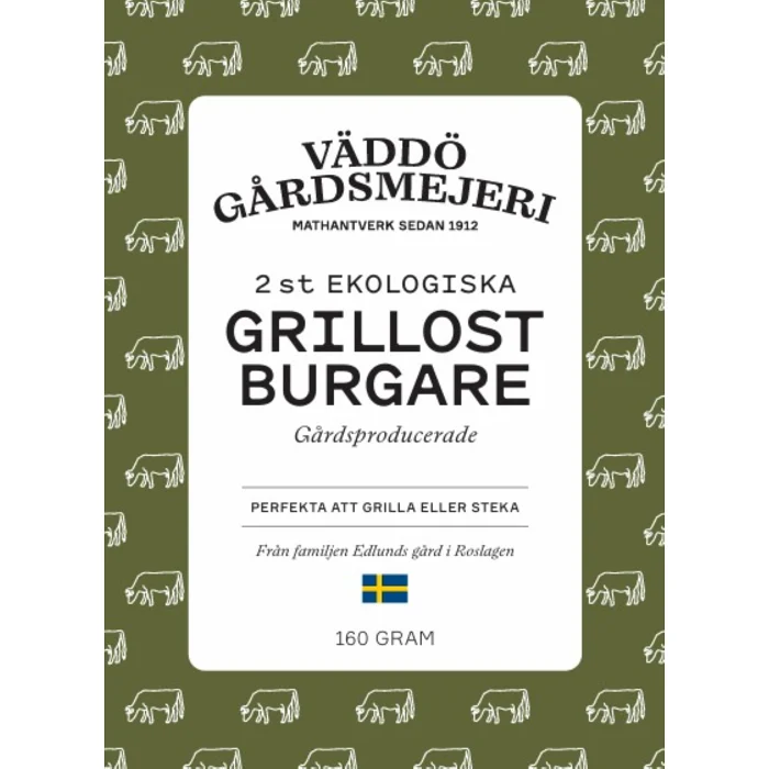 Väddö Grillostburgare 160g Väddö Gårdsmejeri