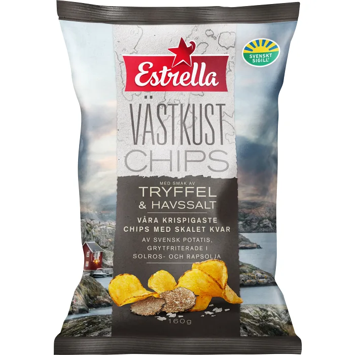 Västkustchips Tryffel och havssalt LTD 160g Estrella