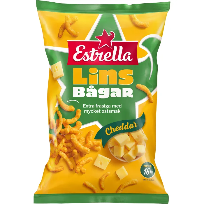 Linsbågar Cheddar 150g Estrella