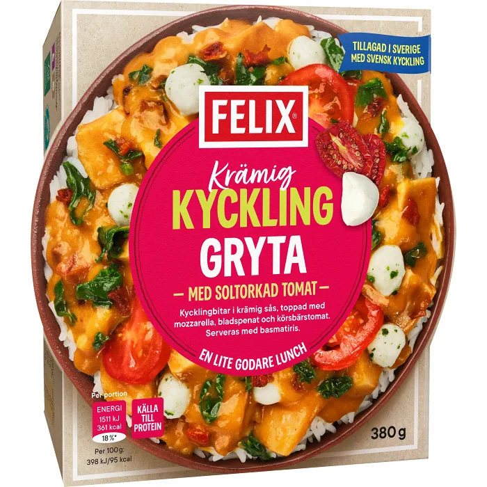 Krämig kyckling med soltorkad tomat 380g Felix