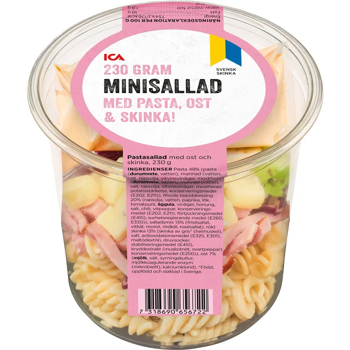 Minisallad med Pasta Ost & Skinka 230g ICA