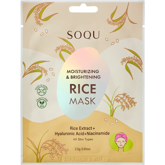 Ansiktsmask Rice Sheet Mask 1-p SOQU