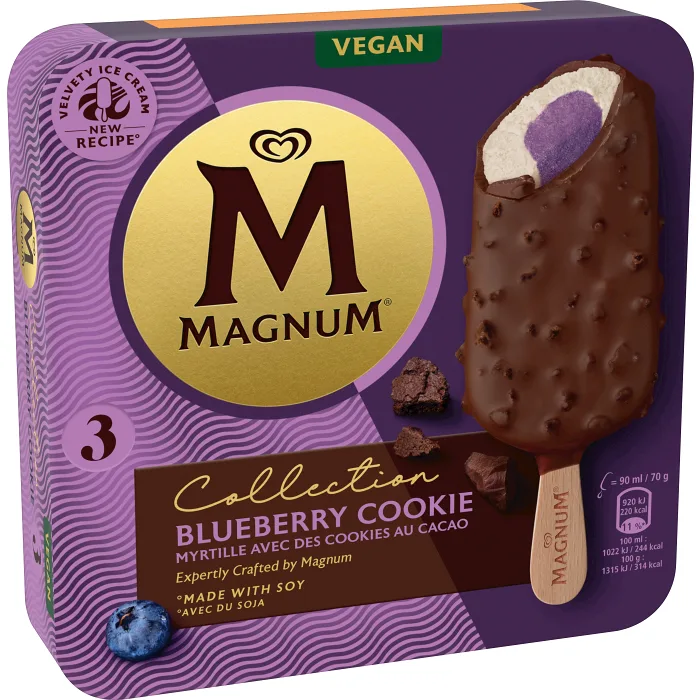 Glass Blueberry Cookie 3-p Magnum