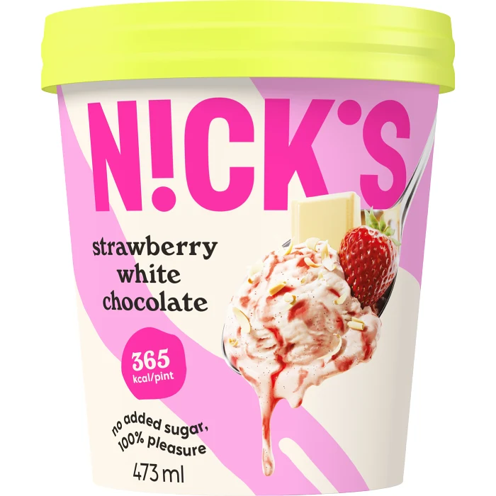 Strawberry white chocolate glass 473ml Nick´s