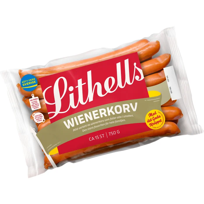 Wienerkorv 15-pack 66% Kötthalt 750g Lithells