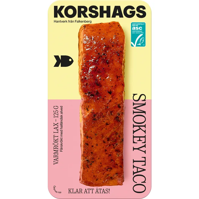 Laxfilé Färsk Varmrökt Smokey Taco 125g Korshags