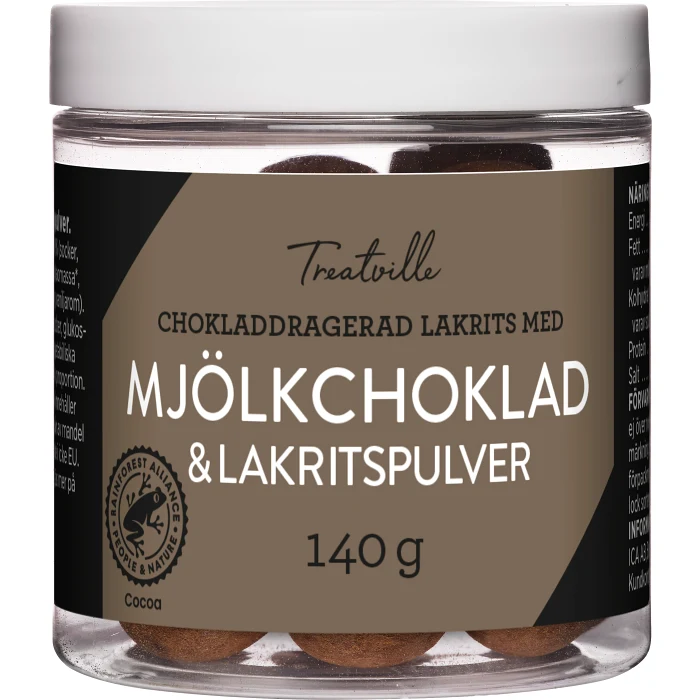 Lakritskulor Mjölkchokladdragerad 140g Treatville