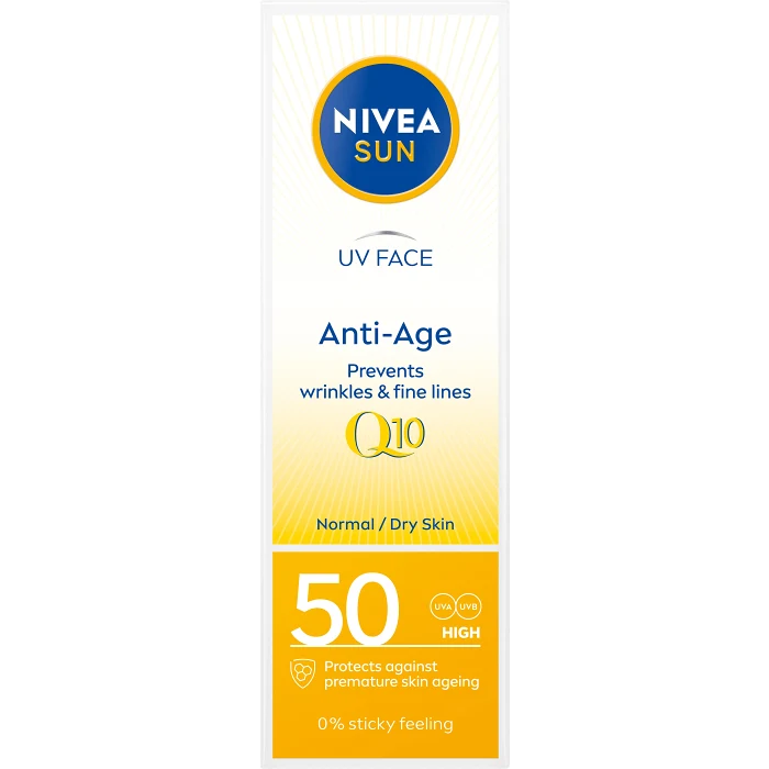 Solskydd för ansikte UV Face Anti Age Q10 Cream SPF50 50ml Nivea Sun