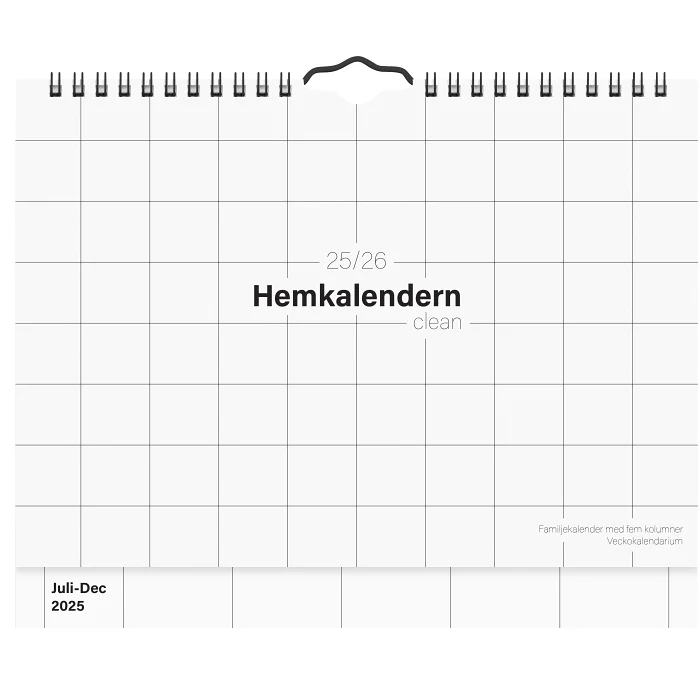 Väggkalender 25/26 Hemkalendern Clean