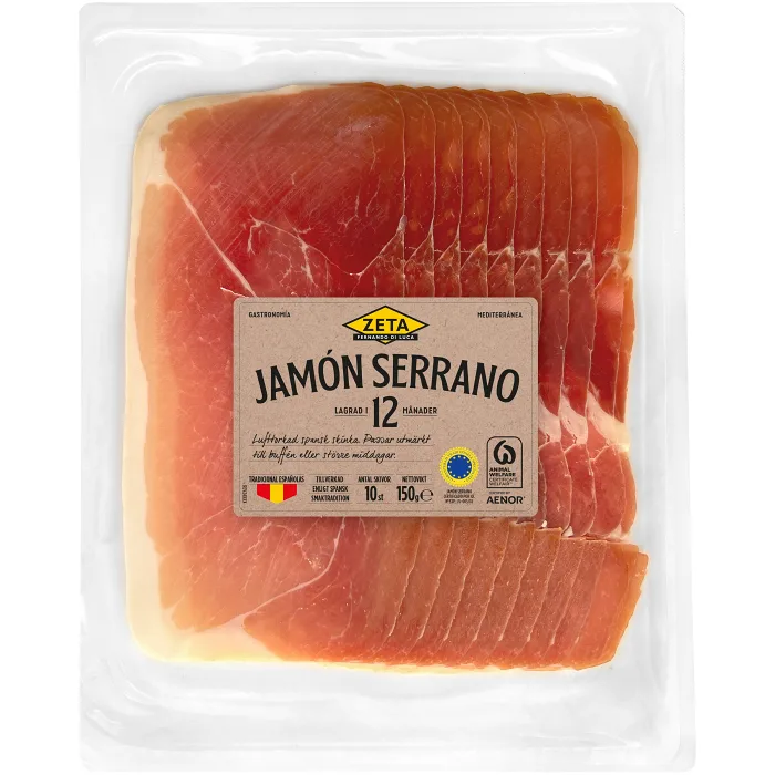 Lufttorkad Skinka Jamón Serrano 150g Zeta