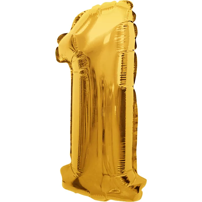 Folieballong Nr 1 Guld Happy Party