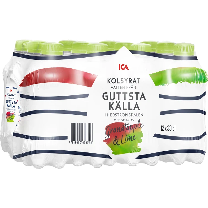 Kolsyrat Mineralvatten Granatäpple/Lime 12-p 33cl ICA