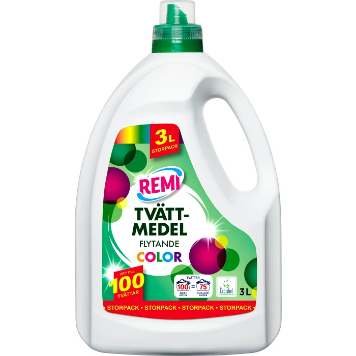 Tvättmedel Flytande Kulör 3000ml REMI