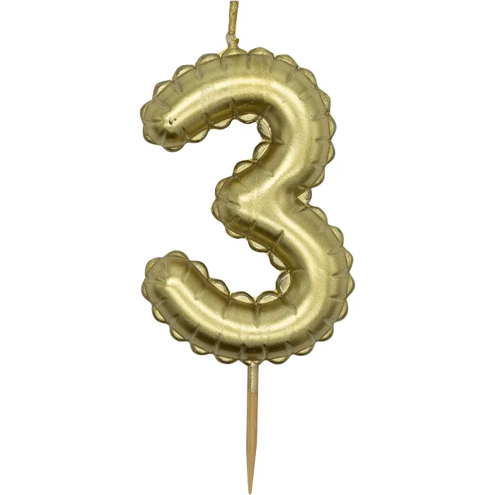 Sifferljus 3 guld Happy Party