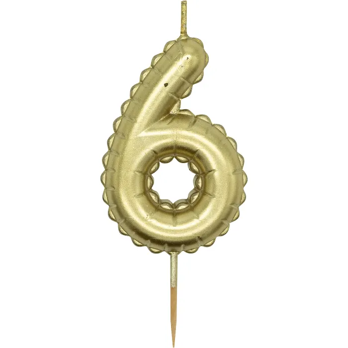 Sifferljus 6 guld Happy Party
