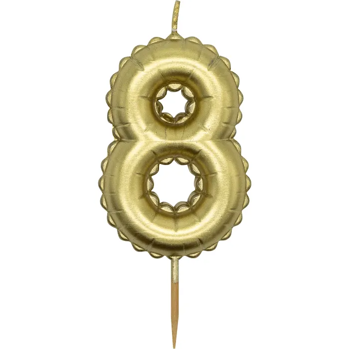 Sifferljus 8 guld Happy Party