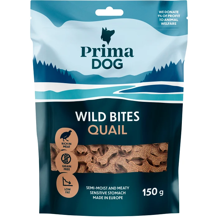 Hundgodis Wild Bites Vaktel PrimaDog