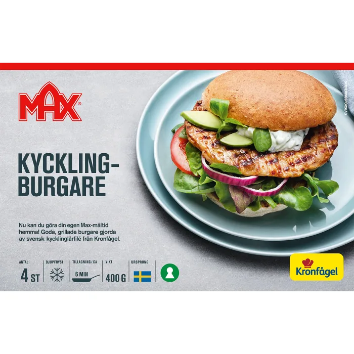 Kycklingburgare Fryst 400g Max