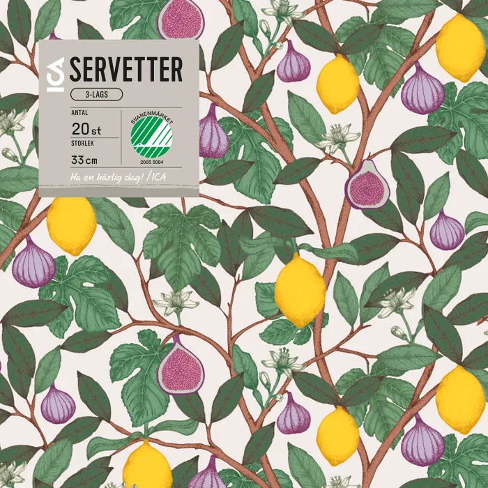 Servett 33cm Limone ICA
