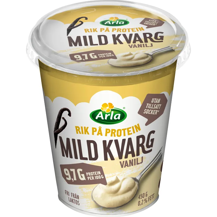 Kvarg Mild Vanilj Laktosfri 0.2% 450g Arla®