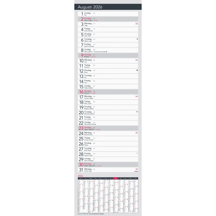 Kalender Stor Bordskalender 2026
