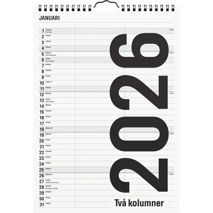 VäggKalender Familj B/W 2026